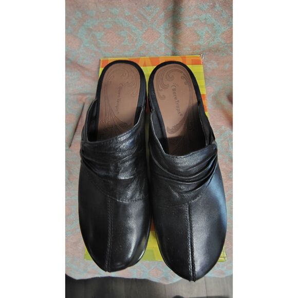 Bare Traps Palesa Women's Black Leather Slip On Clogs Slides 8.5M - Picture 7 of 9